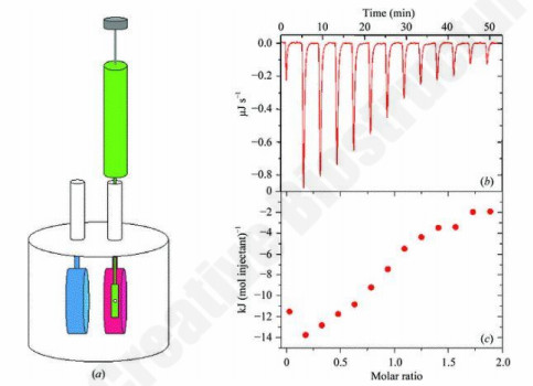 MicroCal PEAQ-ITC schematic showing titration setup.