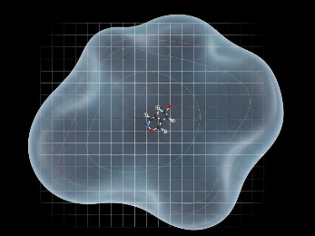 Grid-based energy sampling visualization for high-throughput pose screening within a defined binding pocket.