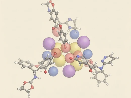 Ligand-based pharmacophore feature extraction showing shared H-bond and hydrophobic patterns across active compounds.