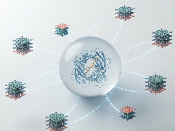 Multi-omics data integration pipeline showing genomic, transcriptomic, and proteomic data streams converging into a unified molecular structure.