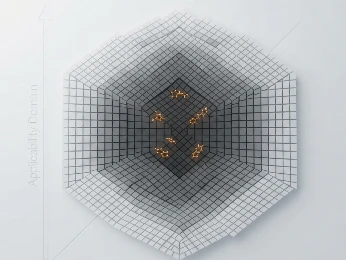 Isometric stratified ensemble mapping visualization showing prediction confidence stratification across applicability domain levels.