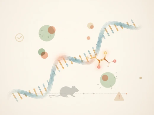 DNA strand with mutagenic compound interaction illustrating Ames genotoxicity prediction.