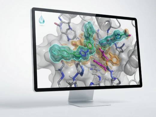 AlphaFold-predicted model fitted into experimental electron density map during molecular replacement.