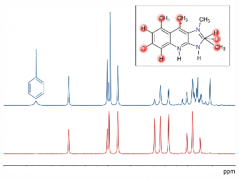 STD-NMR spectrum confirming weak fragment binding to a target protein.